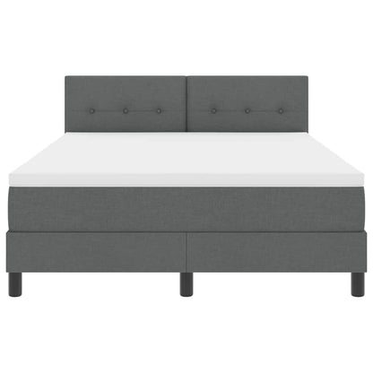 Boxspringbed met matras Donkergrijs 140 x 200 cm Stof