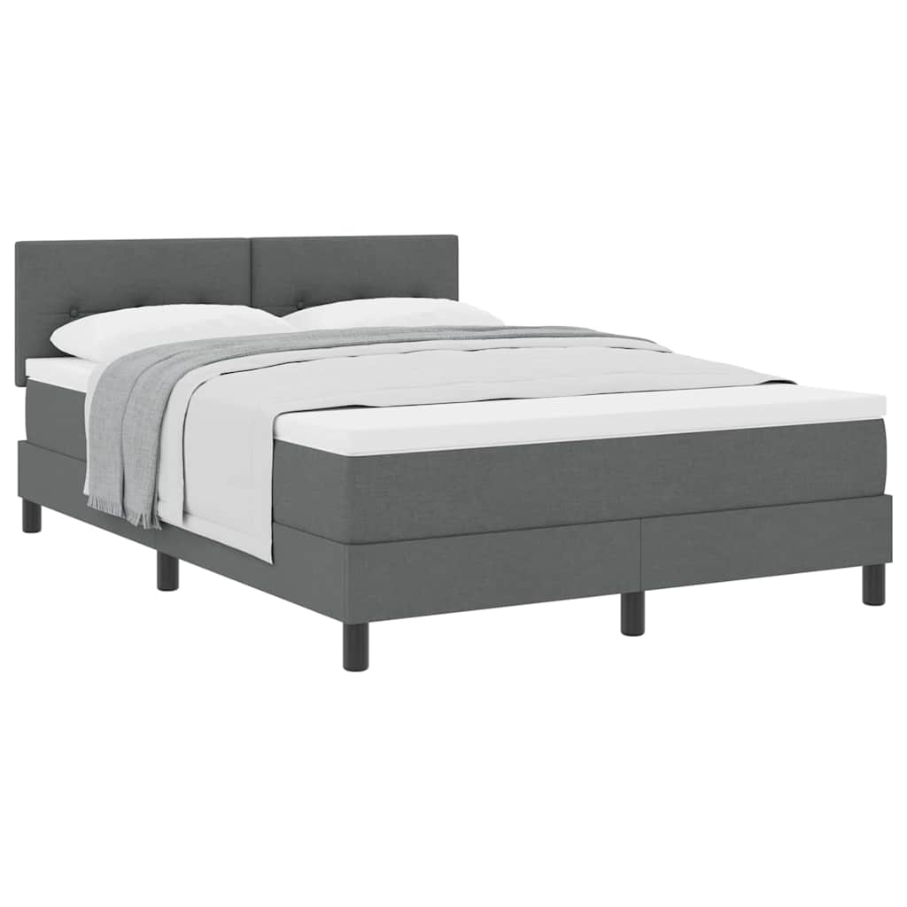 Boxspringbed met matras Donkergrijs 140 x 200 cm Stof