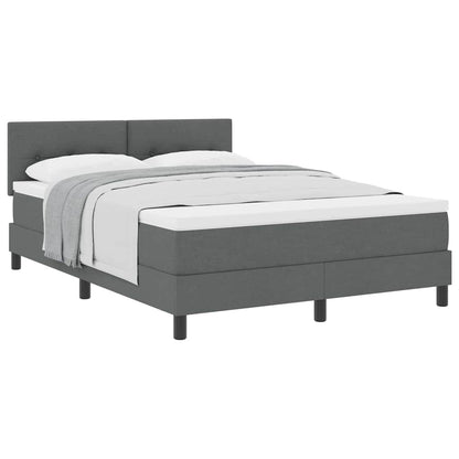 Boxspringbed met matras Donkergrijs 140 x 200 cm Stof