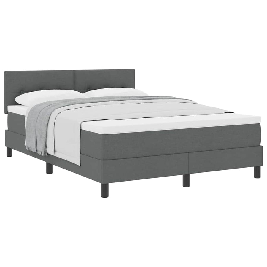 Boxspringbed met matras Donkergrijs 140 x 200 cm Stof