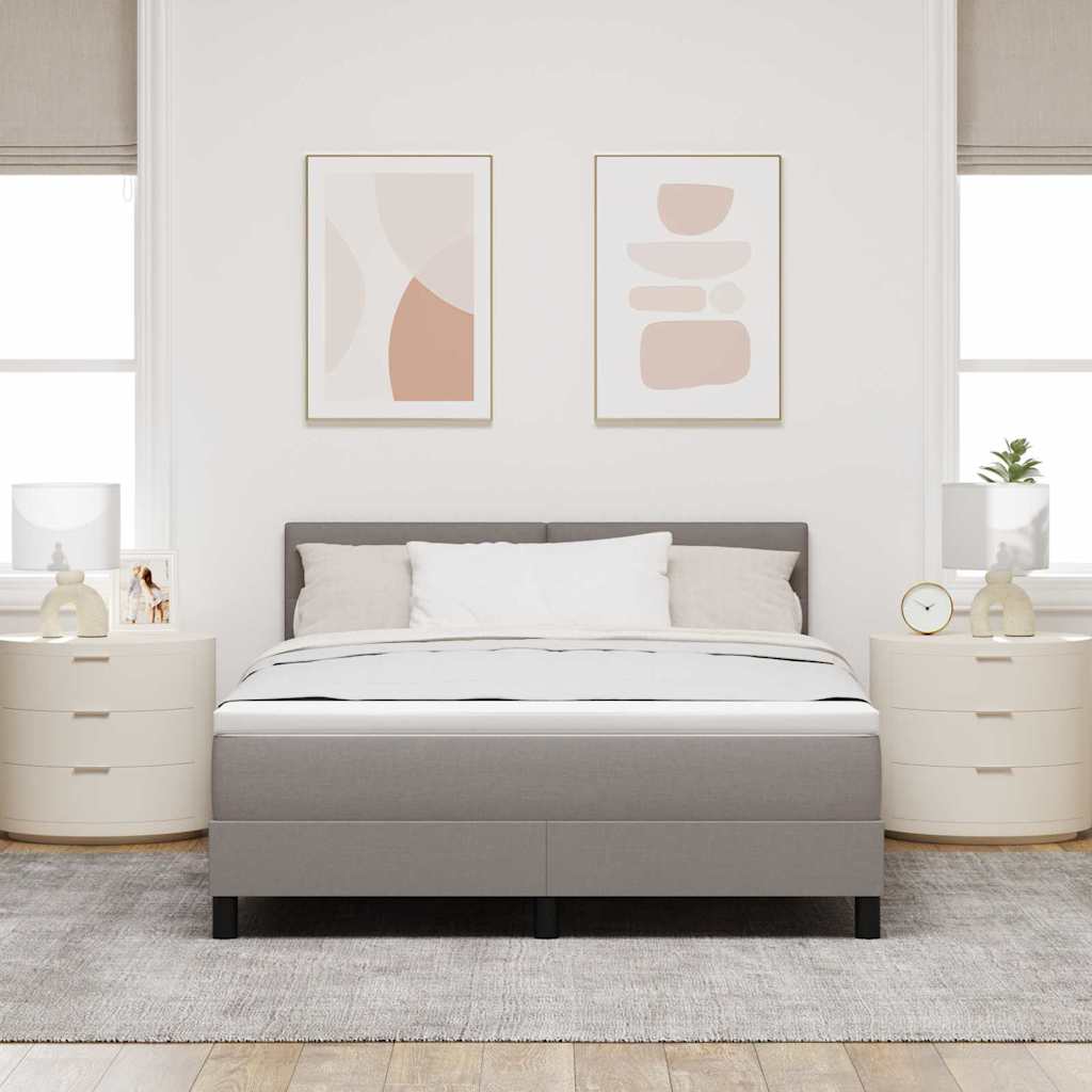 Boxspringbed met matras met matras Taupe 140 x 200 cm Stof