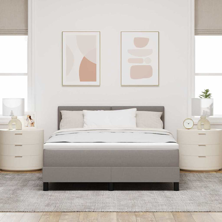 Boxspringbed met matras met matras Taupe 140 x 200 cm Stof