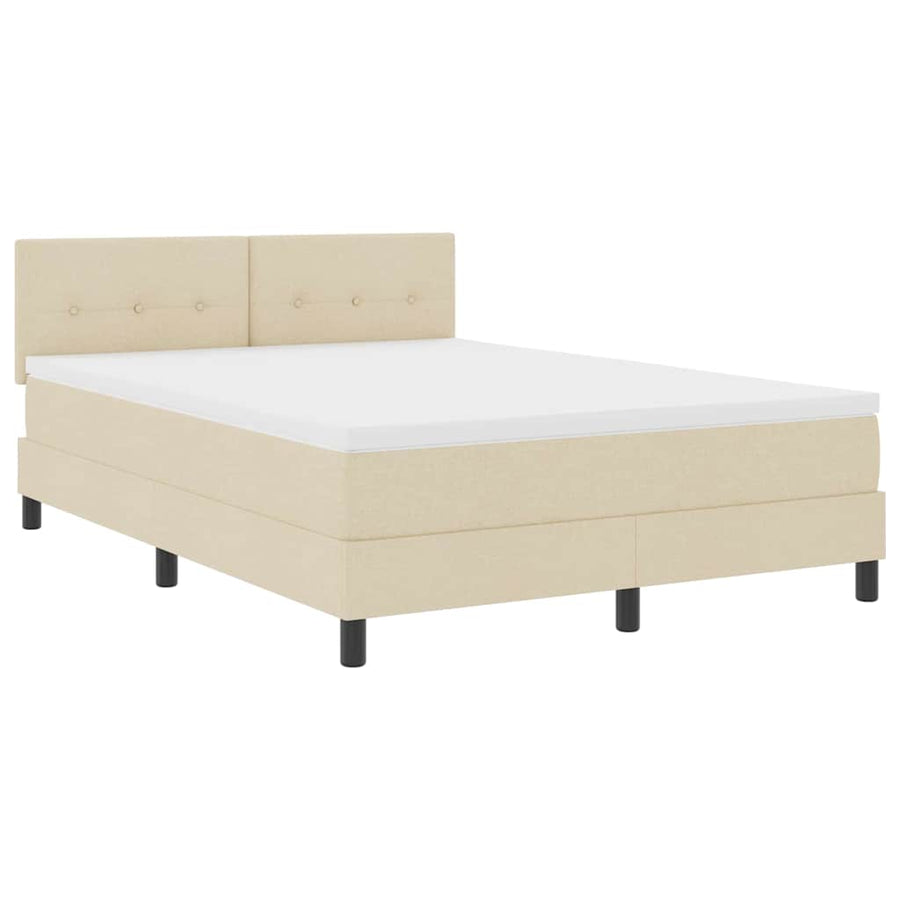 Boxspringbed met matras met matras Crème 140 x 200 cm Stof