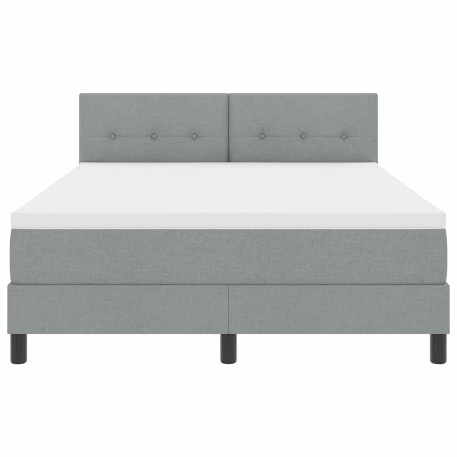 Boxspringbed met matras Lichtgrijs 160 x 200 cm Stof