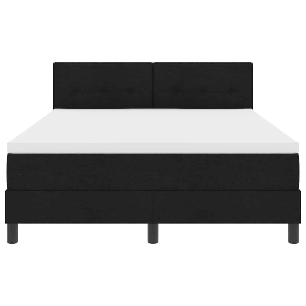 Boxspringbed met matras met hoofdeinde Zwart 160 x 200 cm Stof