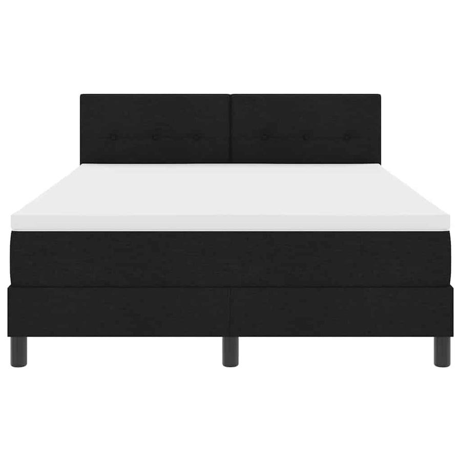 Boxspringbed met matras met hoofdeinde Zwart 160 x 200 cm Stof