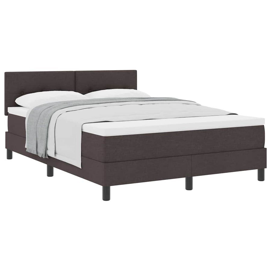 Boxspringbed met matras Donkerbruin 160 x 200 cm Stof
