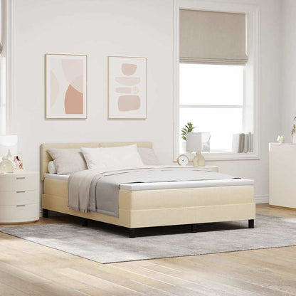 Boxspringbed met matras met matras Crème 160 x 200 cm Stof