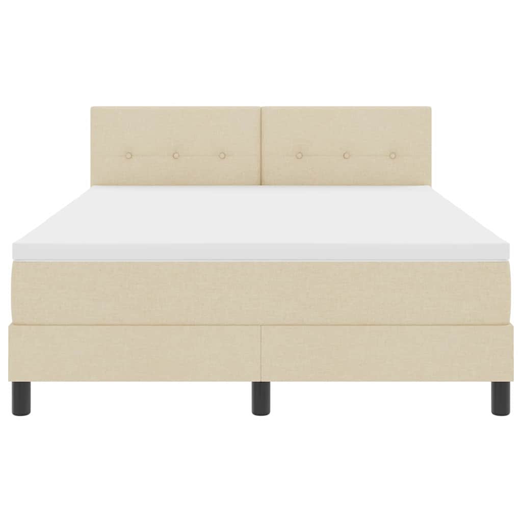 Boxspringbed met matras met matras Crème 160 x 200 cm Stof