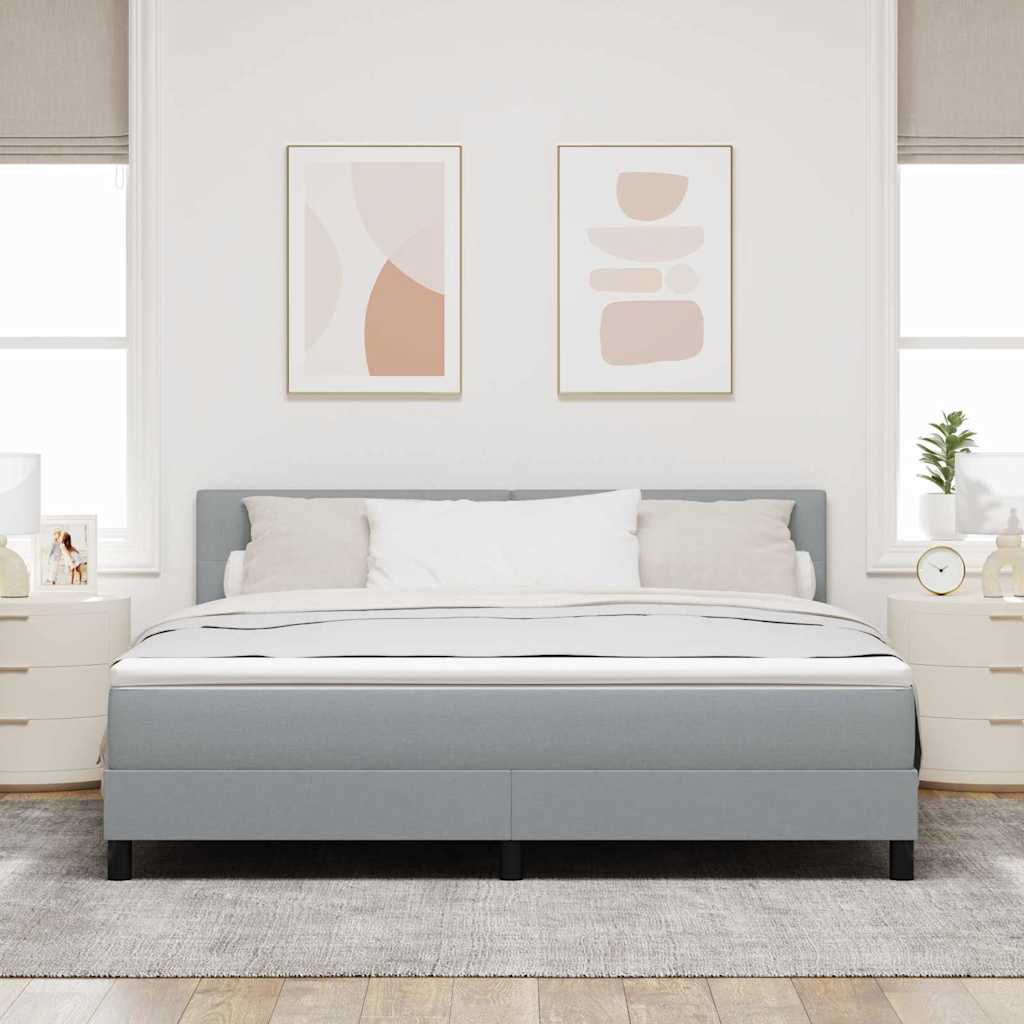 Boxspringbed met matras met matras Lichtgrijs 180 x 200 cm Stof