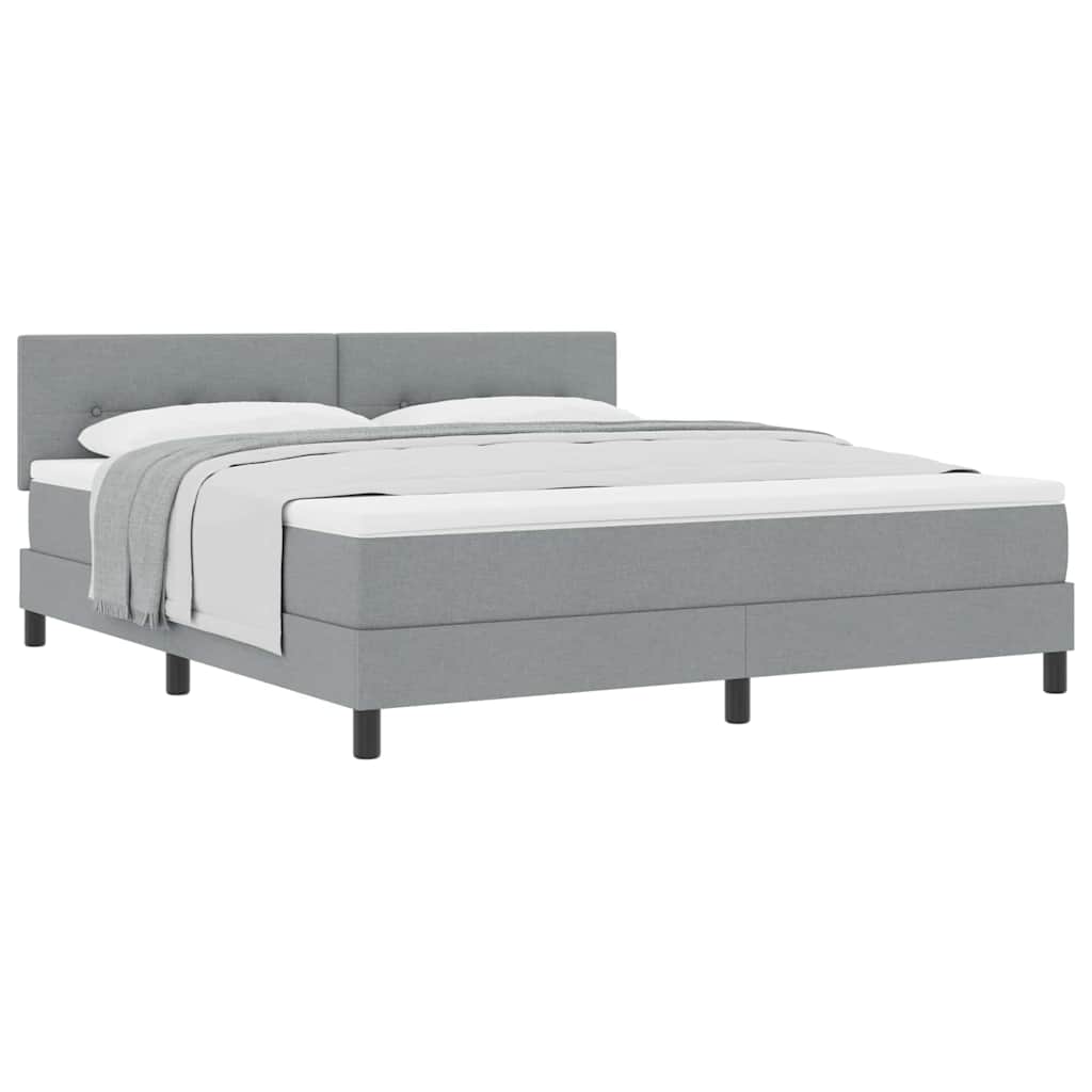 Boxspringbed met matras met matras Lichtgrijs 180 x 200 cm Stof