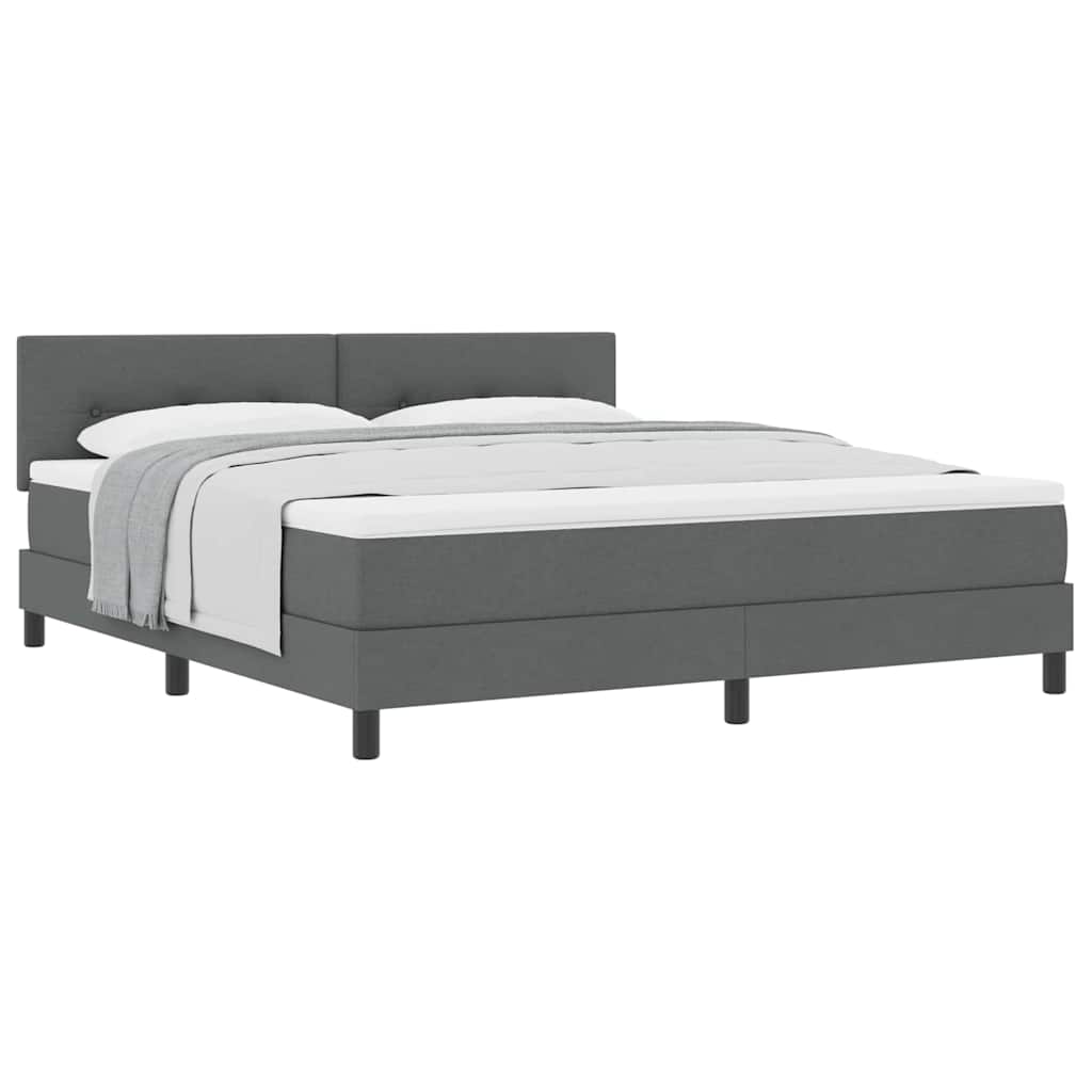 Boxspringbed met matras Donkergrijs 180 x 200 cm Stof