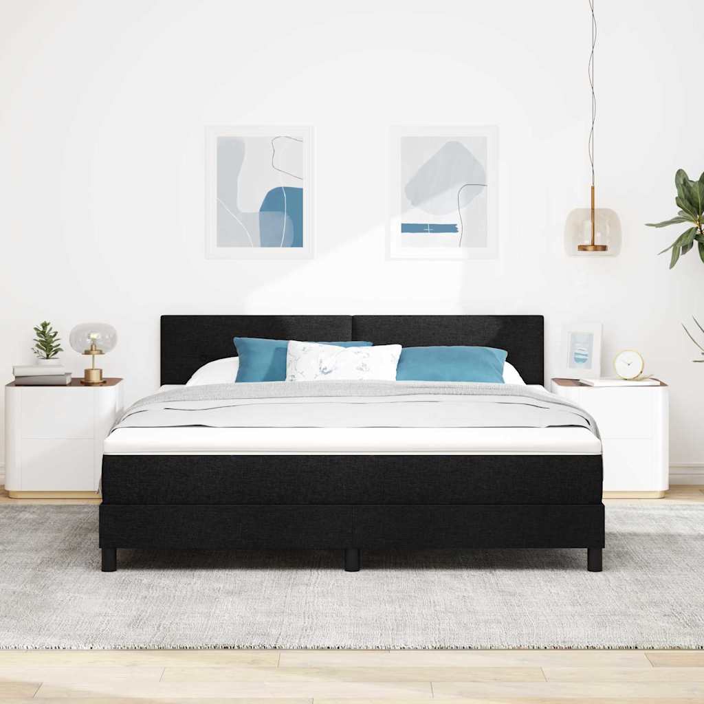 Boxspringbed met matras met matras Zwart 180 x 200 cm Stof