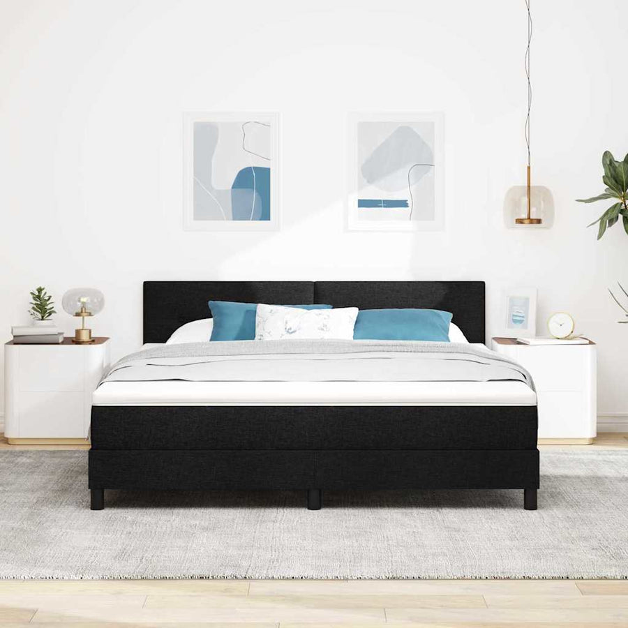 Boxspringbed met matras met matras Zwart 180 x 200 cm Stof