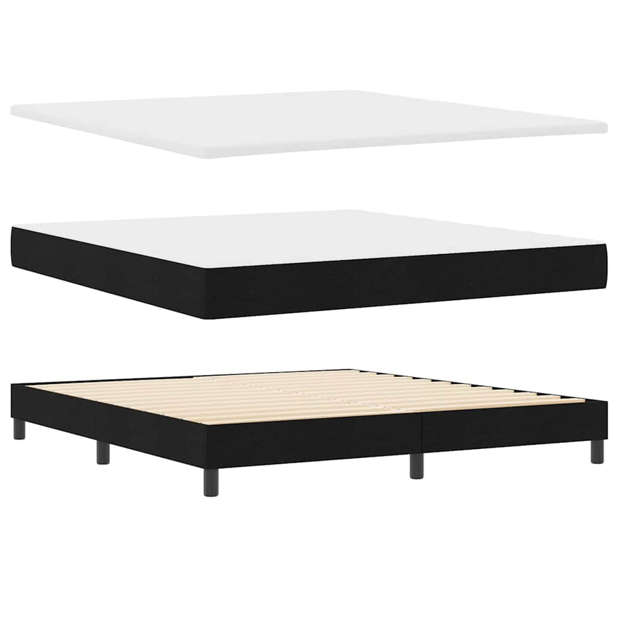 Boxspringbed met matras met matras Zwart 180 x 200 cm Stof