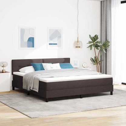 Boxspringbed met matras Donkerbruin 180 x 200 cm Stof