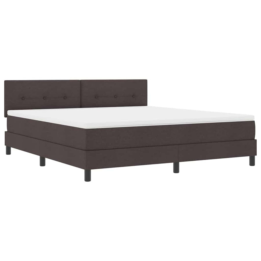Boxspringbed met matras Donkerbruin 180 x 200 cm Stof