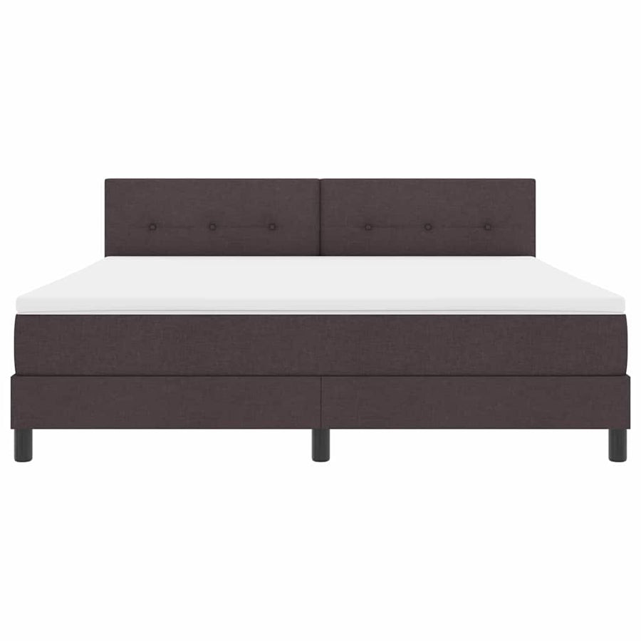 Boxspringbed met matras Donkerbruin 180 x 200 cm Stof