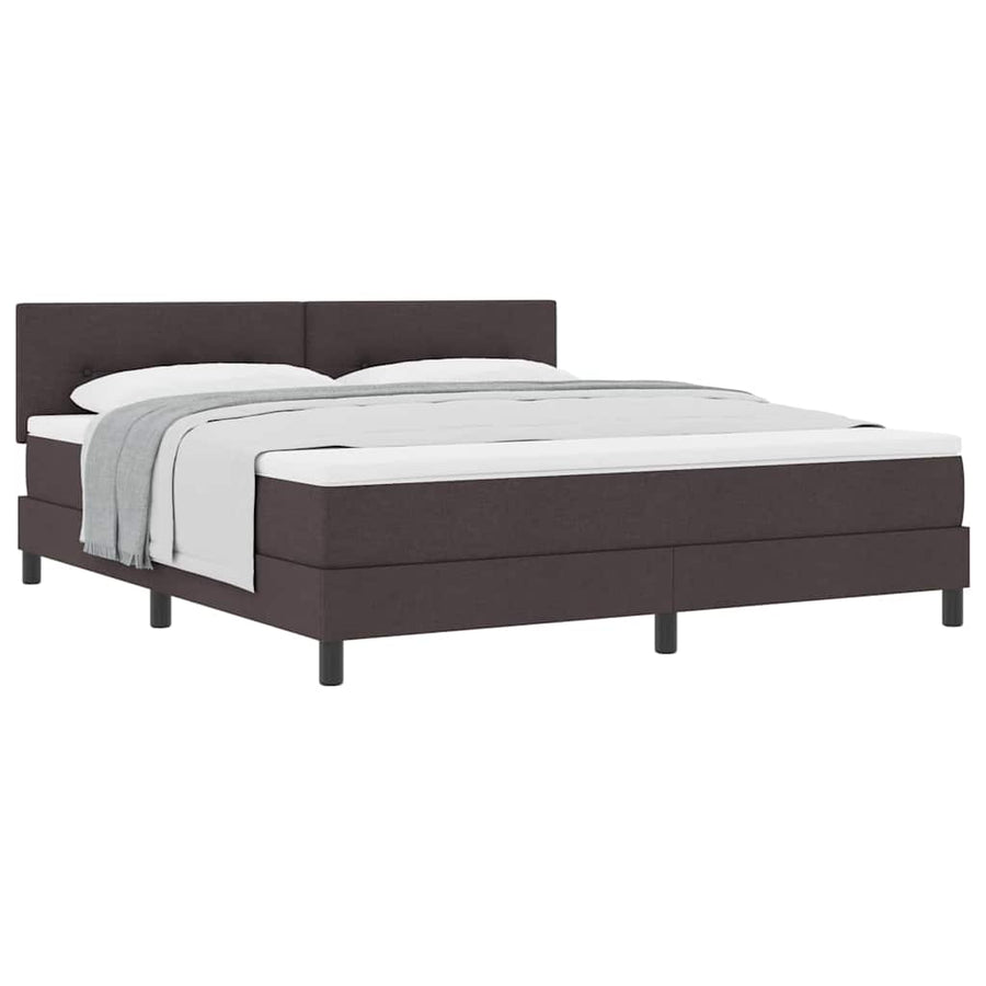 Boxspringbed met matras Donkerbruin 180 x 200 cm Stof