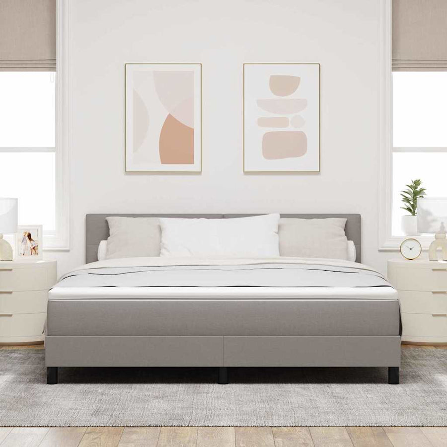 Boxspringbed met matras met matras Taupe 180 x 200 cm Stof