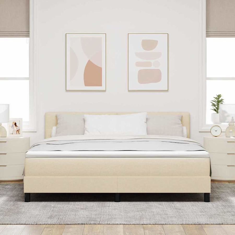 Boxspringbed met matras met matras Crème 180 x 200 cm Stof