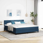 Box spring bed with mattress with headboard Blue 180 x 200 cm Fabric