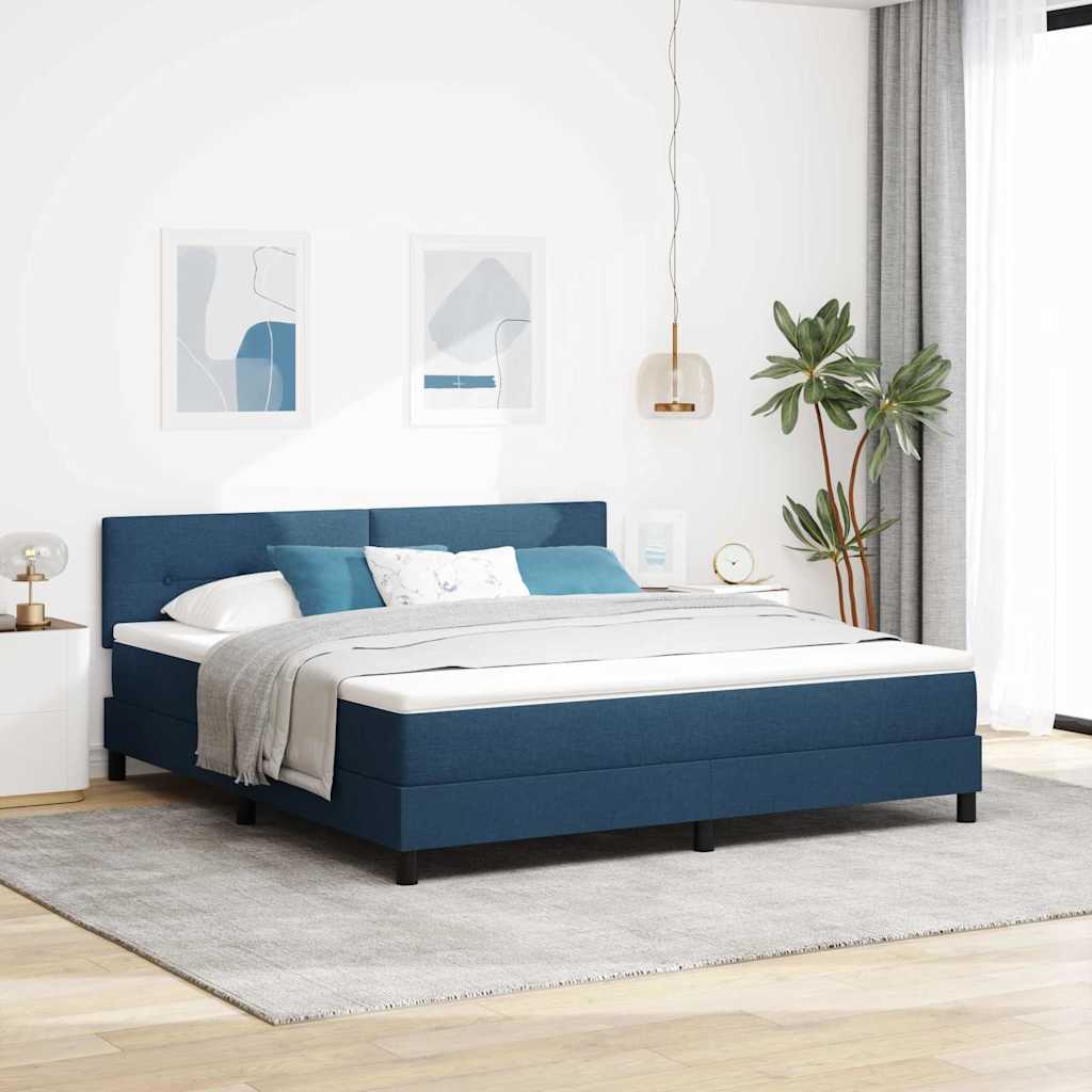 Boxspringbed met matras met matras Blauw 180 x 200 cm Stof