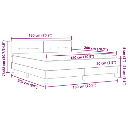Boxspringbed met matras met matras Blauw 180 x 200 cm Stof
