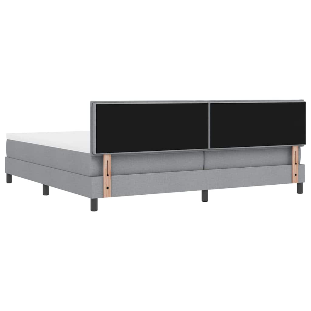 Boxspringbed met hoofdeinde Lichtgrijs 200 x 200 cm Stof