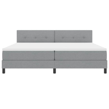 Boxspringbed met hoofdeinde Lichtgrijs 200 x 200 cm Stof