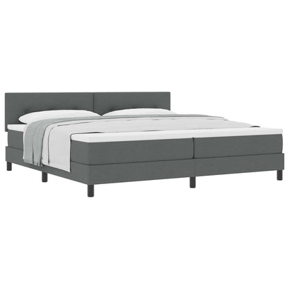Boxspringbed met hoofdeinde Donkergrijs 200 x 200 cm Stof