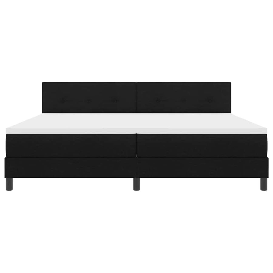 Boxspringbed met hoofdeinde Zwart 200 x 200 cm Stof
