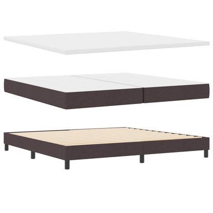 Boxspringbed met hoofdeinde Donkerbruin 200 x 200 cm Stof