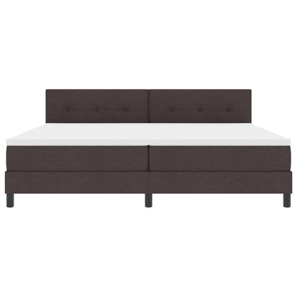 Boxspringbed met hoofdeinde Donkerbruin 200 x 200 cm Stof
