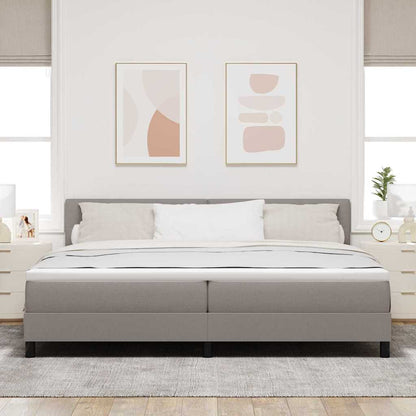 Boxspringbed met matras met hoofdeinde Taupe 200 x 200 cm Stof