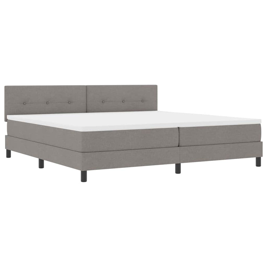 Boxspringbed met matras met hoofdeinde Taupe 200 x 200 cm Stof