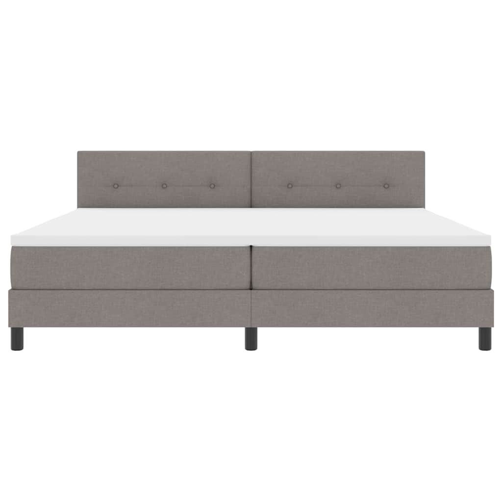 Boxspringbed met matras met hoofdeinde Taupe 200 x 200 cm Stof