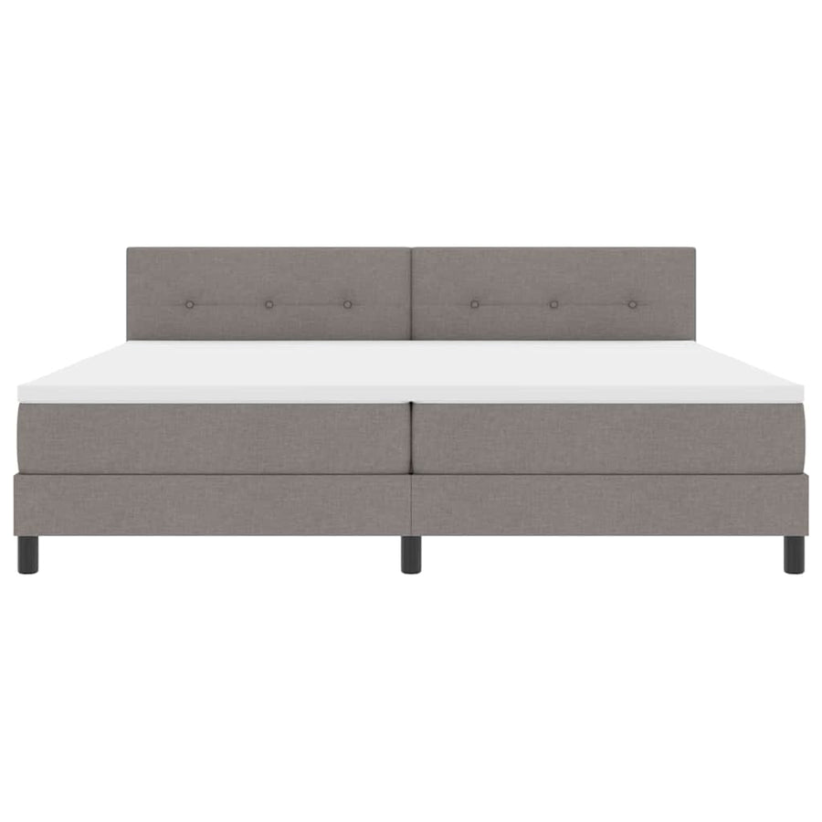 Boxspringbed met matras met hoofdeinde Taupe 200 x 200 cm Stof