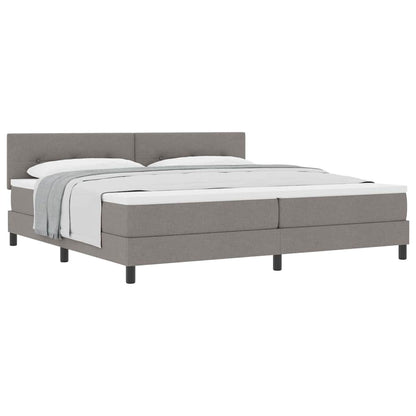 Boxspringbed met matras met hoofdeinde Taupe 200 x 200 cm Stof