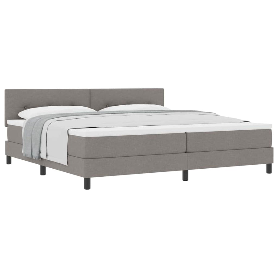 Boxspringbed met matras met hoofdeinde Taupe 200 x 200 cm Stof