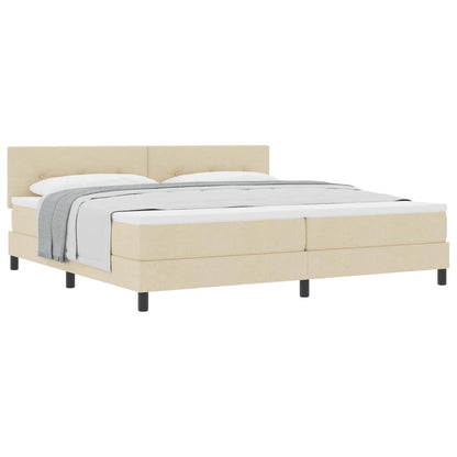Boxspringbed met matras met hoofdeinde Crème 200 x 200 cm Stof