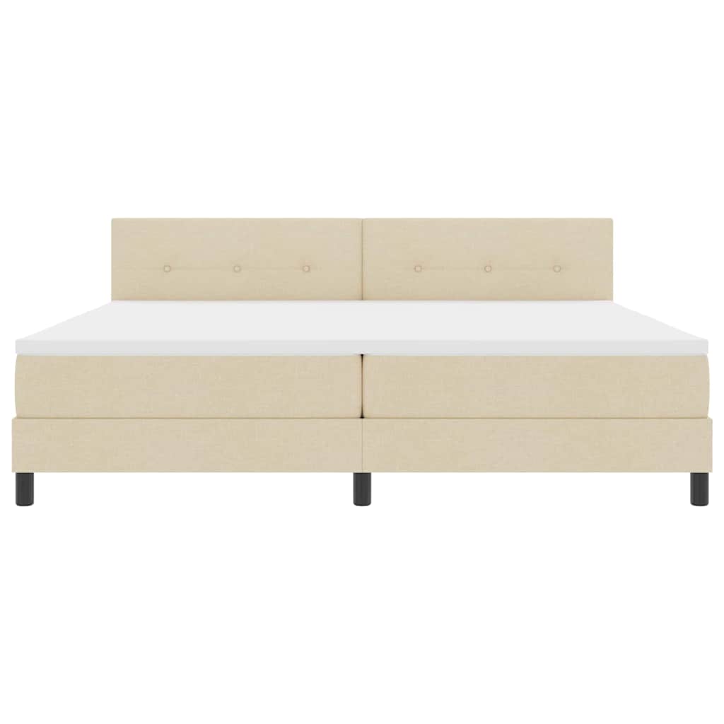 Boxspringbed met matras met hoofdeinde Crème 200 x 200 cm Stof