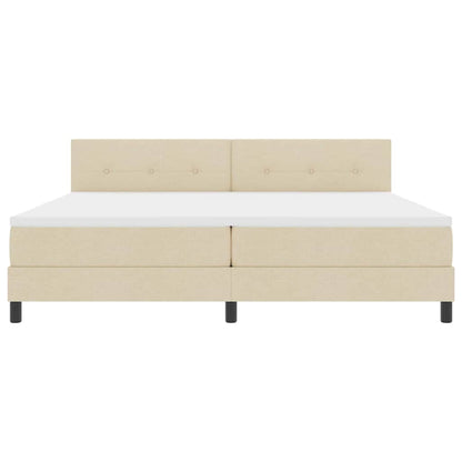 Boxspringbed met matras met hoofdeinde Crème 200 x 200 cm Stof