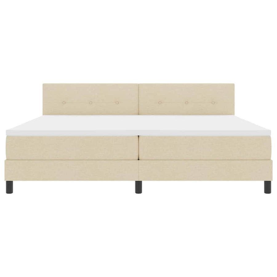 Boxspringbed met matras met hoofdeinde Crème 200 x 200 cm Stof