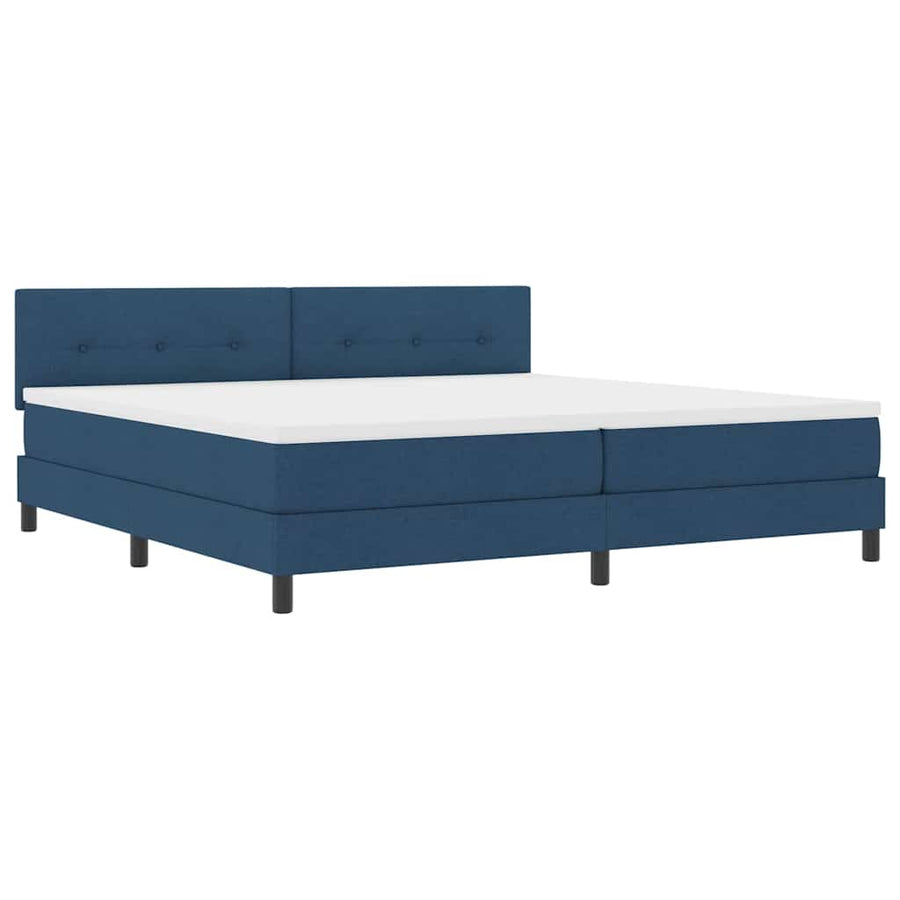 Boxspringbed met matras met matras Blauw 200 x 200 cm Stof