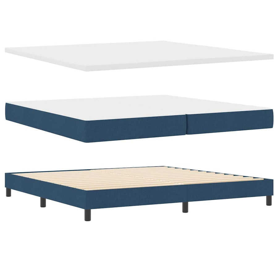 Boxspringbed met matras met matras Blauw 200 x 200 cm Stof