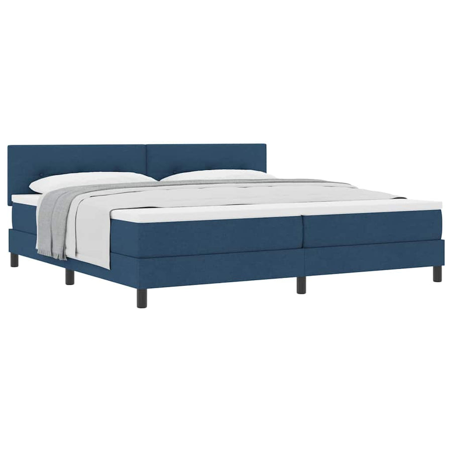 Boxspringbed met matras met matras Blauw 200 x 200 cm Stof
