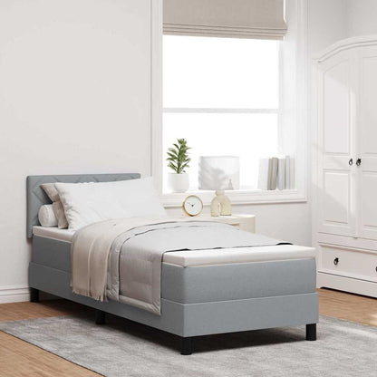 Boxspringbed met hoofdeinde Lichtgrijs 80 x 200 cm Stof