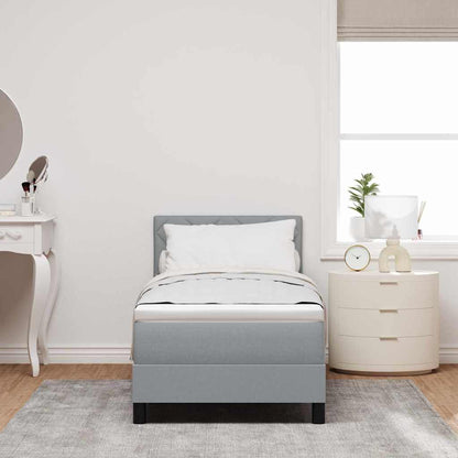 Boxspringbed met hoofdeinde Lichtgrijs 80 x 200 cm Stof