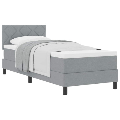 Boxspringbed met hoofdeinde Lichtgrijs 80 x 200 cm Stof